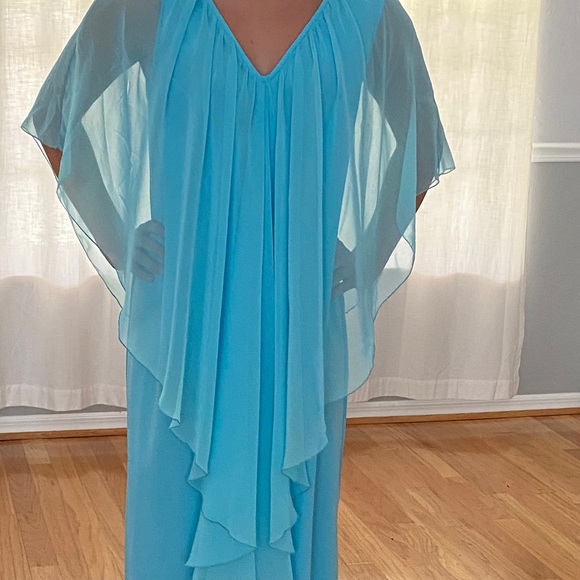 Vintage Skyblue Maxi Dress - Picture 9 of 9